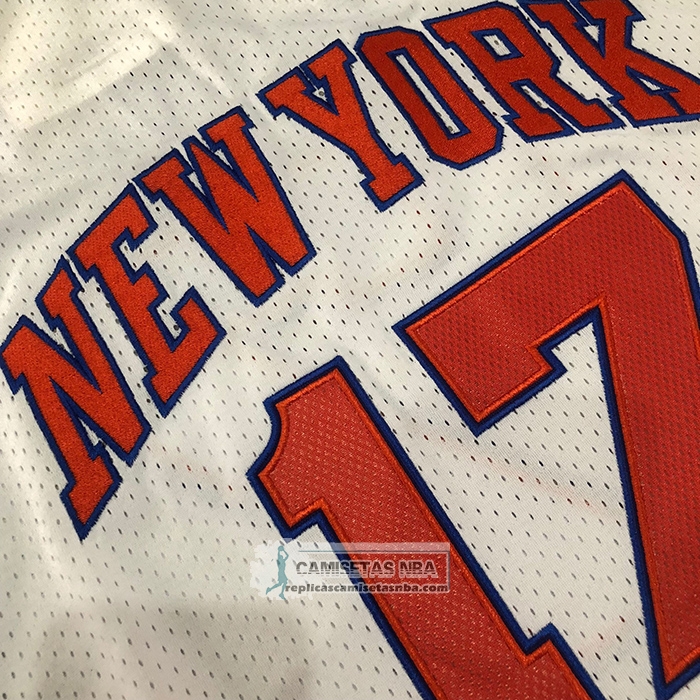 Camiseta New York Knicks Jeremy Lin NO 17 Mitchell & Ness 2011-12 Blanco